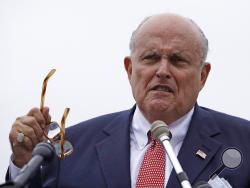  In this Aug. 1, 2018, file photo, Rudy Giuliani, an attorney for President Donald Trump, speaks in Portsmouth, N.H. (AP Photo/Charles Krupa, File)