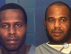 This undated photo made available by the Florida Department of Corrections shows Charles Walker, left, and Joseph Jenkins. Walker and Jenkins were mistakenly released from prison in Franklin County, Fla., in late September and early October. According to authorities, the the two convicted murderers were released with forged documents. A manhunt is under way for the two men. (AP Photo/Florida Dept. of Corrections,HO)