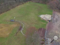 This aerial photo shows the circles vandals drove at the Hess Recreation Area. (Special to the Press Enterprise/Ben Stoudt)