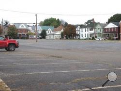 This parking lot at the former Bloomsburg Mills could soon be the location for a five-story nursing home. (Press Enterprise/Keith Haupt)