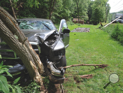 A stretch of Route 487 was shut down on Monday afternoon after a pickup slammed into a utility pole. The impact snapped the pole around 2:45 p.m. and brought down wires, according to officials. The pickup then hit a nearby tree. Driver Ryan Wayne Cotner, 37, Catawissa, was taken to Geisinger-Bloomsburg Hospital with suspected minor injuries.