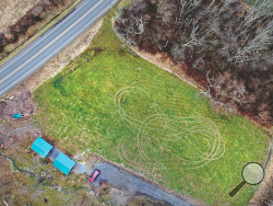 A photo from a drone shows the ruts left by vandals at North Centre Township's Natural Park. (Press Enterprise/Jimmy May)