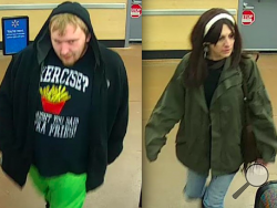 Police are looking to identify a man and woman in connection with the theft of a car stereo from Walmart, they say.