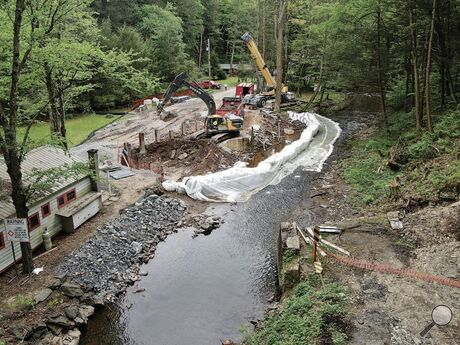 The bridge on Happy Valley Road in Ralpho Township is being replaced, as shown Thursday. It’s been closed for 12 years.