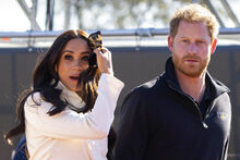 FILE - Prince Harry and Meghan Markle, Duke and Duchess of Sussex visit the track and field event at the Invictus Games in The Hague, Netherlands, Sunday, April 17, 2022. Prince Harry and his wife, Meghan, have been asked to vacate their home in Britain. Frogmore Cottage, located on the grounds of Windsor Castle west of London, had been intended as the couple’s main residence before they gave up royal duties and moved to Southern California. (AP Photo/Peter Dejong, File) FILE - Prince Harry and Meghan Markle, Duke and Duchess of Sussex visit the track and field event at the Invictus Games in The Hague, Netherlands, Sunday, April 17, 2022. Prince Harry and his wife, Meghan, have been asked to vacate their home in Britain. Frogmore Cottage, located on the grounds of Windsor Castle west of London, had been intended as the couple’s main residence before they gave up royal duties and moved to Southern California. (AP Photo/Peter Dejong, File)