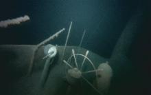 This image provided by Jerry Eliason and taken May 24, 2013, shows the "flying bridge" of a previously undiscovered shipwreck on Lake Superior about 30 miles north of Marquette, Mich. Nearly 100 years after the Henry B. Smith freighter went down in Lake Superior during a November storm, a group of shipwreck hunters including Eliason believes it has found the ship — largely intact. (AP Photo/Courtesy Jerry Eliason via The Duluth News Tribune)