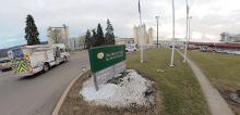 An engine from Mifflin Township rolls into the Del Monte Foods plant at 6670 Low Street in South Centre Township Friday afternoon after a reported fire in the plant. (Press Enterprise/Jimmy May)