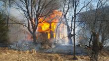 Fire consumes a house along Winding Road in Fishing Creek Township. (Press Enterprise/Julye Wemple)