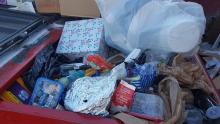 Trash has been dropped in a Dumpster meant for recyclables in Nescopeck on Sunday. (Special to the Press Enterprise/Knorr Hauling)