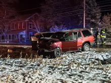A Berwick woman was killed Saturday night after the SUV she was riding in was hit by another vehicle in the 900 block of the Berwick-Hazleton Highway. (Press Enterprise/Julye Wemple)