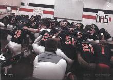 This photo, included in a letter from the Freedom From Religion Foundation to the Danville Area School District, allegedly shows Danville football players and a coach in prayer.