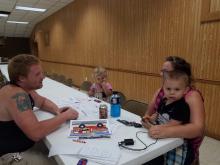 Deven Harvey, his girlfriend, Courtney Smith, and her children Connor, 3, and Aleeah, 2, were among the first to arrive at the Reliance Firehouse on Monday afternoon after it opened as a staging area for residents affected by flooding. The family, from Berwick's Berlin Trailer Court, said although other residents of the trailer court were reluctant to leave, they wanted to get to safety quickly in case flooding became a reality. 