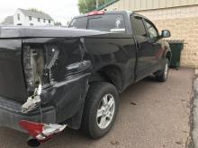 A 2010 Toyota Tundra owned by Mahoning Township Sgt. Matt Gerst was damaged Thursday morning by a truck driver attempting to turn around on Jade Avenue alongside the township building. (Press Enterprise/Chris Krepich)