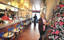 The interior of the Bloomsburg Diner, as decorated in 2013 for Valentine's Day. (FILE PHOTO Press Enterprise/Bill Hughes)