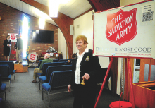 FILE - Marqueen Naugle rings her bell next to a Salvation Army Kettle during the Kettle Kick-Off in Berwick in November. (File Photo, Press Enterprise/Bill Hughes)