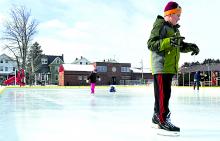 Ellis Aikey, 10 skates on the 5000 square foot ice rink at the Bloomsburg YMCA Saturday afternoon. 