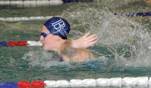 Berwick's Steph Parker does her butterfly stroke while swimming in the 200 independent medley race during Thursday afternoon's meeting against Elk Lake at Berwick.