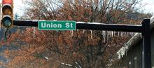 Icicles hang from the traffic light bar at the intersection of Route 11 and Union Street in Shickshinny Friday afternoon. Temperatures were expected to dip below zero early Saturday, while the temperature could feel as low as -22 F with wind chill factored in, according to Accuweather. (Jimmy May/Press Enterprise)
