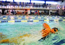 Central Columbia's Tonoya Sengupta swims the 200 freestyle