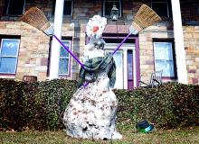 This snowman is a mere sliver of its former self, but still stands.