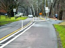 A section of the new Bloomsburg Area Recreation Trail splits off from along West Fort McClure Boulevard. The town is looking to make sure the new trail is covered under the same rules as Bloomsburg Town Park. 