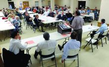 About 70 people turned out Thursday evening at the Bloomsburg Fire Department banquet hall to hear about the Bloomsburg Flood Protection Project which is in the early stages.
