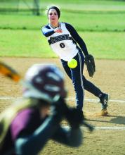 Central Columbia softball pitcher Paige Siegrist delivers a pitch in the first inning Wednesday against Loyalsock.