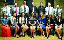 Members of the 2013 Berwick High School prom court are, seated from left, Emily Bower, Ashley Kotarsky, Antonia Brennan, Bridget Orlando, Caty Davenport, Aimee Boone and Stephanie Bower. Standing are, from left, Dylan Woodard, Adam Harrison, Zach Ladonis, Brandon Dalberto, Jake Pecorelli, Jeff Steeber and Kevin Laubach.