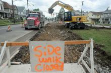 Workers with Kriger Construction from Dickson City have started work on what will be the new park at the intersection of West Front and Second streets in Berwick.