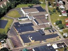 The Berwick Area School District plans to demolish the former Berwick Weaving mill, seen in this aerial photo, along Washington Street in Berwick.