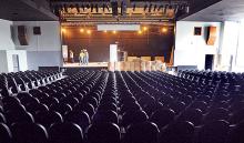 Reconstruction continues on the extensively damaged auditorium at Danville Middle School on Monday. The updated and upgraded school should be ready by the start of classes Aug. 26, officials say. A dedication and open house is planned for Thursday, Sept. 26, at 6 p.m.