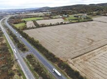 Fields along Interstate 80 looking east are just part of the area where solar panels will be installed in Hemlock Township. The panels will cover different fields throughout the next three miles going east