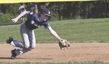 Berwick's Evan Skrypski snags a line drive hit by Selinsgrove’s Connor Lerch for the out in the fourth inning of Wednesday afternoon’s 8-10-Year-Old All-Star game in Kratzerville.