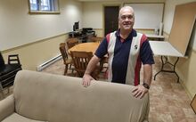 The Rev. Steve Hummel stands in the New Possibilities Recovery and Resource Center. It’s at the Trinity Reformed United Church of Christ on Seventh Street in Bloomsburg. The center is to open June 3.