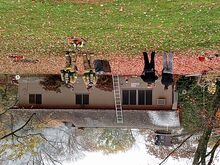 Two people escaped safely after fire broke out at this home in Gulicks Court in Danville on Tuesday morning. Crews knocked down the blaze they believe started in a corner storage room in about 40 minutes.