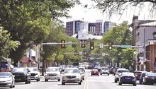 Main Street in Bloomsburg is seen looking east from just west of Market Square on Tuesday. Bloomsburg council voted down the Main Street traffic study that may have resulted in the addition of a bike lane and the loss of a traffic lane.