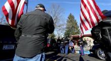 Pallbearers carry the casket of New Jersey Marine Cpl. Christopher Monahan Jr. Thursday morning in Bayville